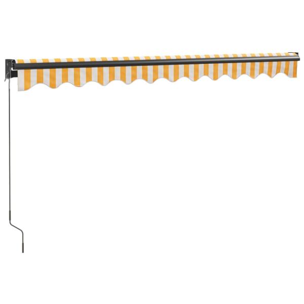 Markise Einziehbar Gelb und Weiß 3,5x2,5 m Stoff und Aluminium