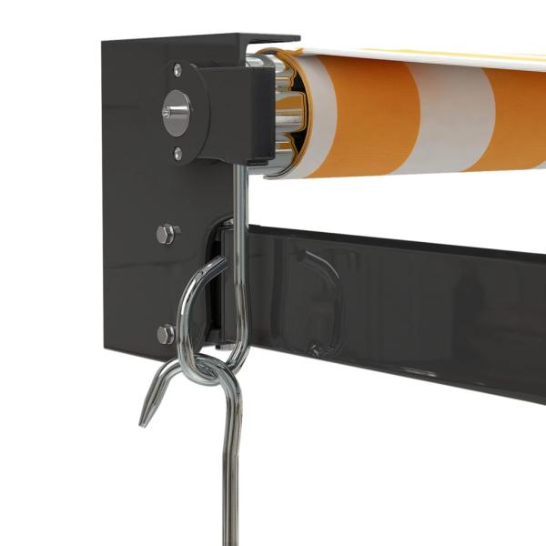 Markise Einziehbar Gelb und Weiß 3,5x2,5 m Stoff und Aluminium