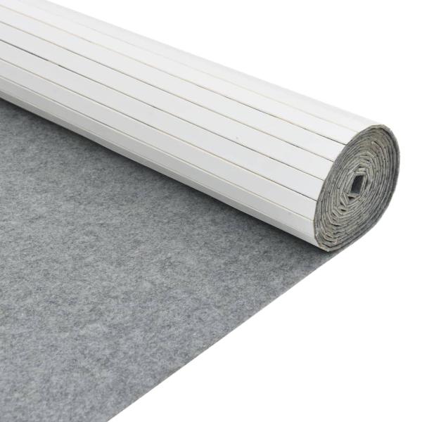 Paravent Weiß 165x600 cm Bambus