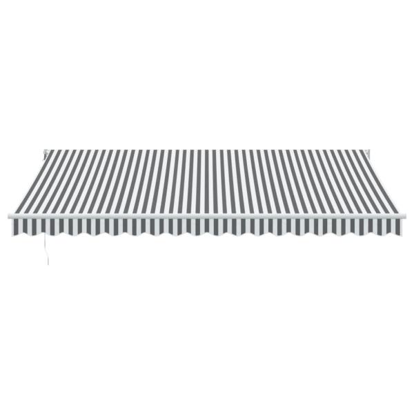 Markise Einziehbar Anthrazit und Weiß 4,5x3 m Stoff & Aluminium