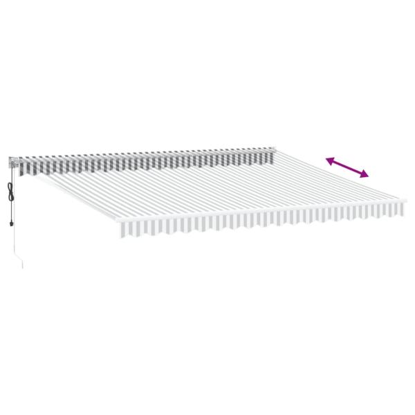 Markise Einziehbar Anthrazit und Weiß 4,5x3 m Stoff & Aluminium