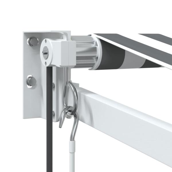 Markise Einziehbar Anthrazit und Weiß 4,5x3 m Stoff & Aluminium