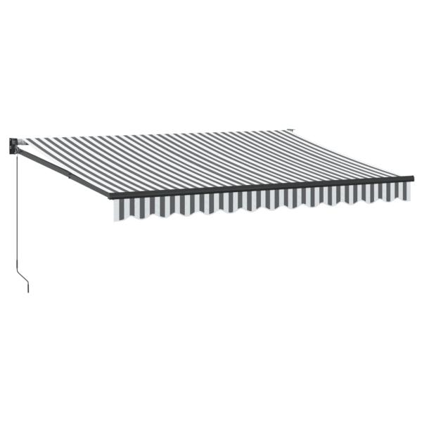 Markise Einziehbar Anthrazit & Weiß 3,5x2,5 m Stoff & Aluminium