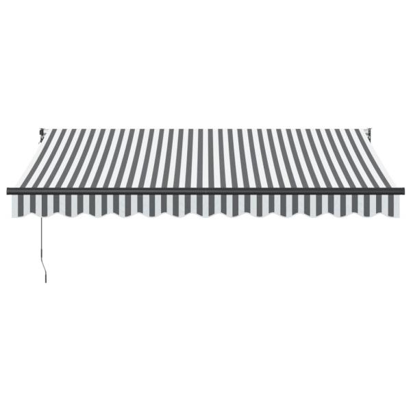 Markise Einziehbar Anthrazit & Weiß 3,5x2,5 m Stoff & Aluminium