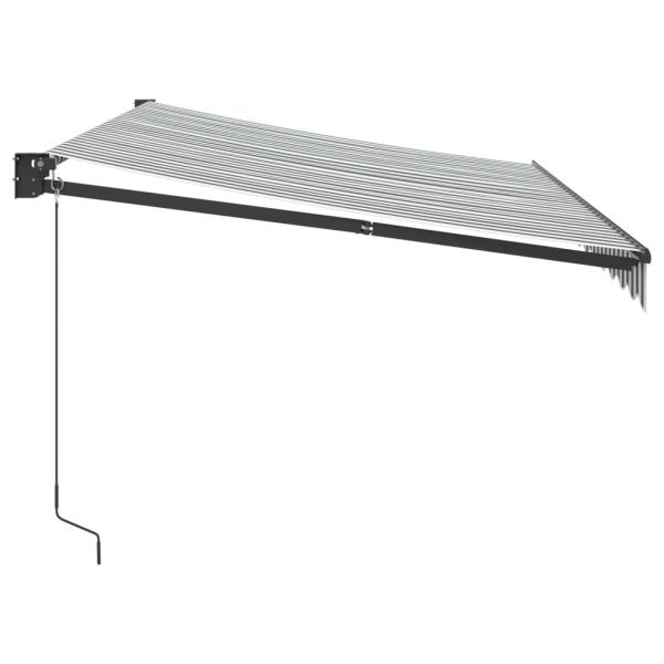 Markise Einziehbar Anthrazit & Weiß 3,5x2,5 m Stoff & Aluminium