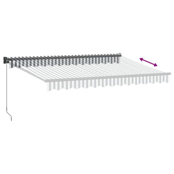 Markise Einziehbar Anthrazit & Weiß 3,5x2,5 m Stoff & Aluminium