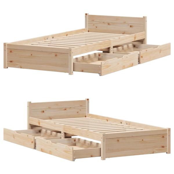 Massivholzbett ohne Matratze 100x200 cm Kiefernholz