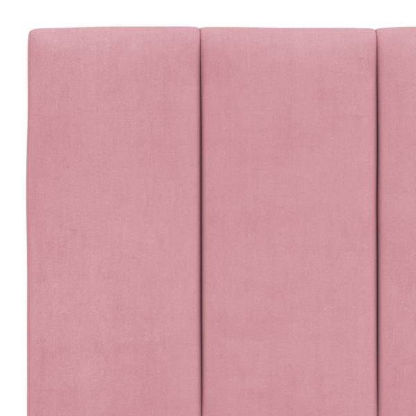 Bettgestell mit LED-Leuchten Rosa 200x200 cm Samt