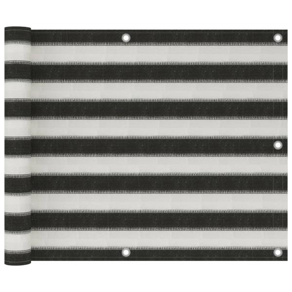ARDEBO.de - Balkon-Sichtschutz HDPE 75x300 cm Anthrazit und Weiß