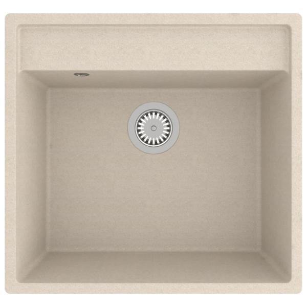Küchenspüle mit Überlauf Beige Granit