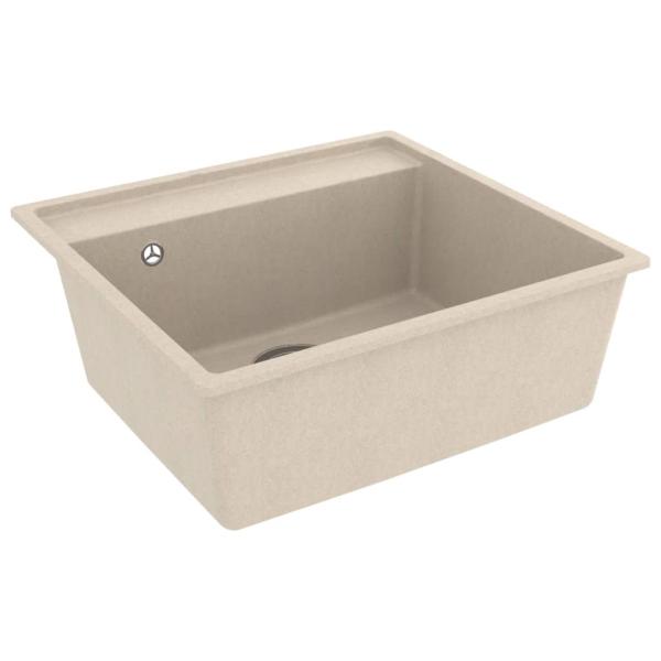 Küchenspüle mit Überlauf Beige Granit