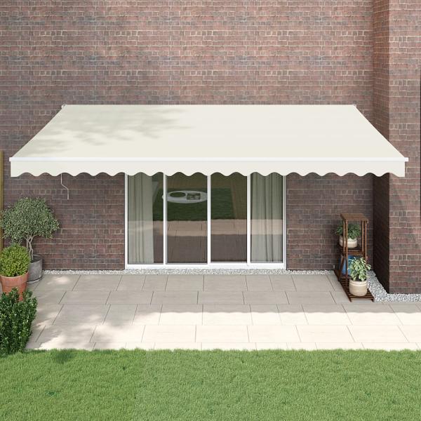 ARDEBO.de - Elektrische Markise mit Kurbel Creme 5x3 m