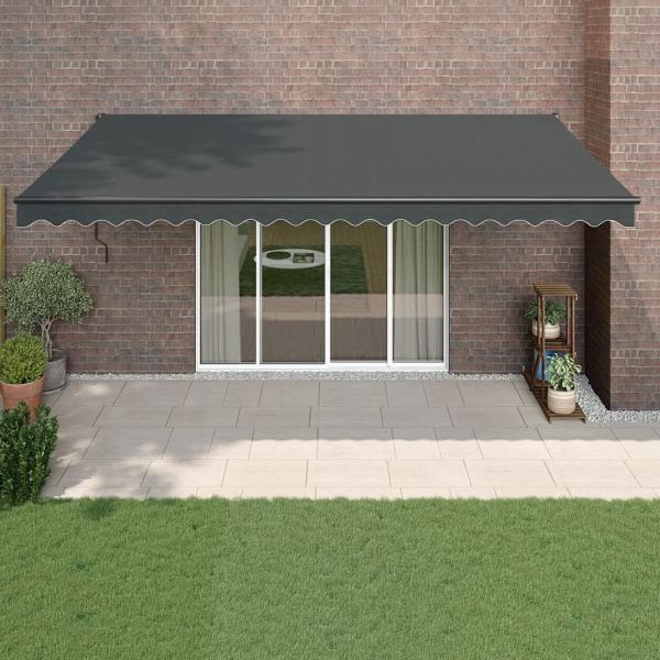 ARDEBO.de - Markise Einziehbar Anthrazit 5x3 m Stoff und Aluminium