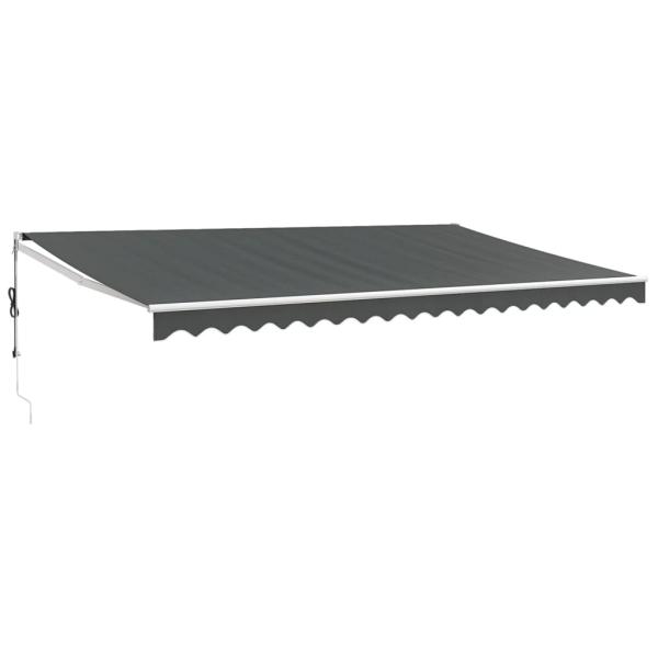 Elektrische Markise mit Kurbel Anthrazit 5x3 m