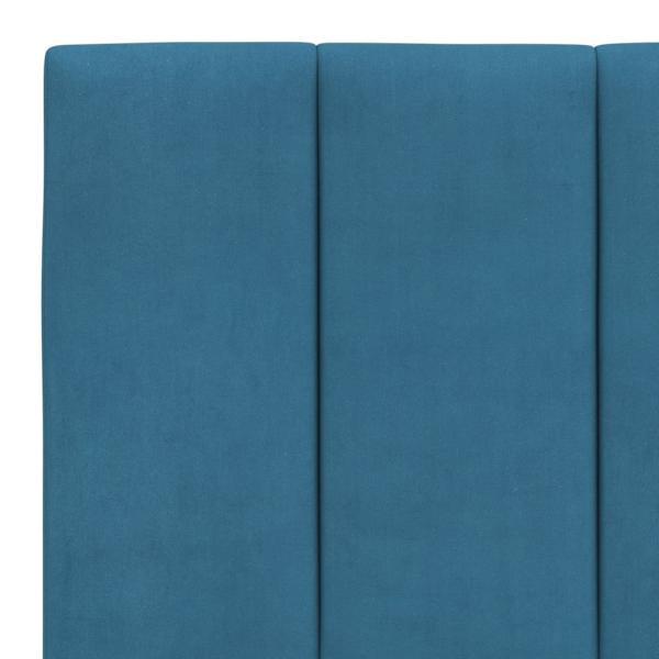 Bettgestell mit Kopfteil Blau 160x200 cm Samt