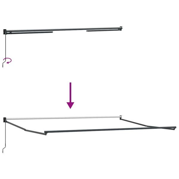 ARDEBO.de - Markise Einziehbar Anthrazit und Weiß 4,5x3 m Stoff & Aluminium