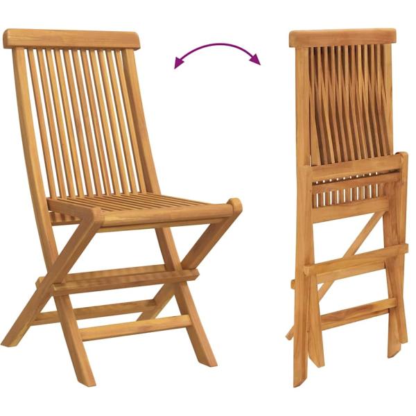 5-teiliges Garten-Esszimmer-Set aus massivem Teakholz