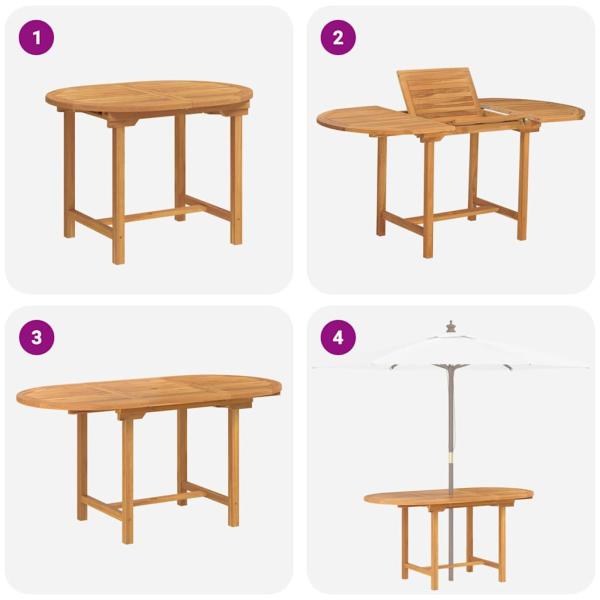 7-teiliges Garten-Dining-Set aus massivem Teakholz