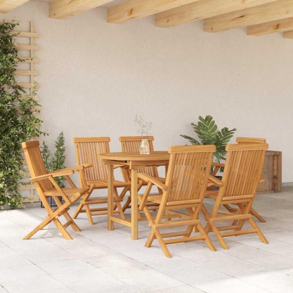 7-teiliges Garten-Dining-Set aus massivem Teakholz