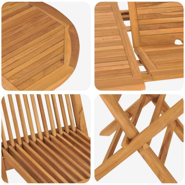 7-teiliges Garten-Dining-Set aus massivem Teakholz