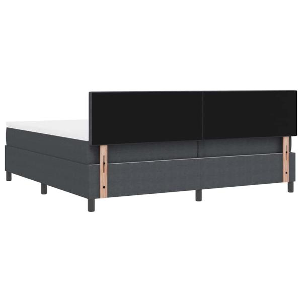 Boxspringbett mit Matratze Dunkelgrau Cordstoff 200 x 200 cm