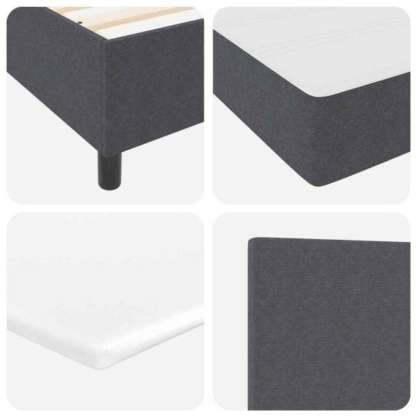 Boxspringbett mit Matratze Dunkelgrau Cordstoff 200 x 200 cm