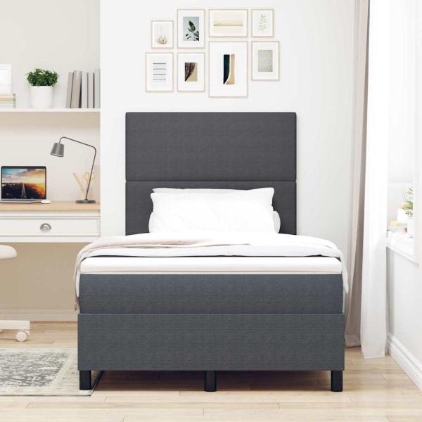 Boxspringbett mit Matratze Dunkelgrau Cordstoff 120 x 200 cm