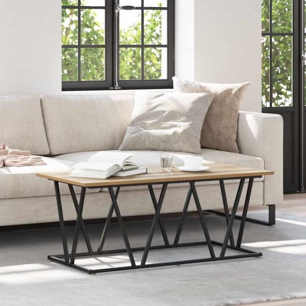 ARDEBO.de - Couchtisch Artisan Eiche 100x50x40 cm aus Holzwerkstoff und Metall