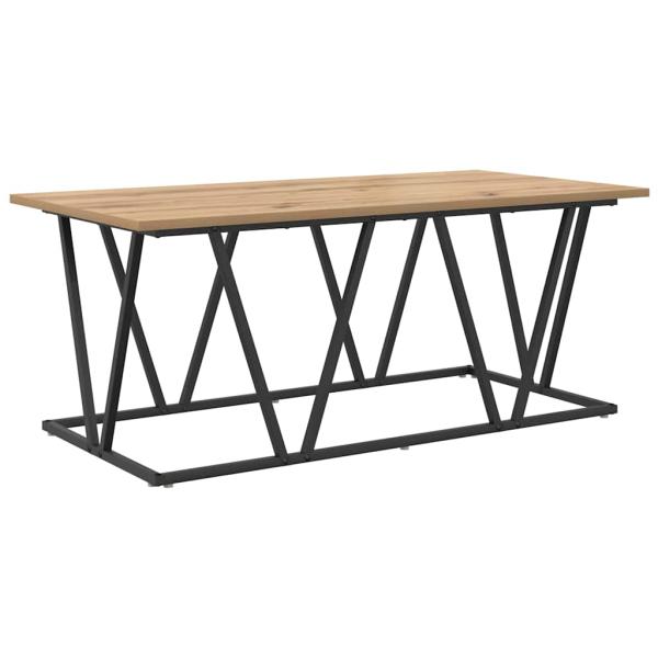 Couchtisch Artisan Eiche 100x50x40 cm aus Holzwerkstoff und Metall