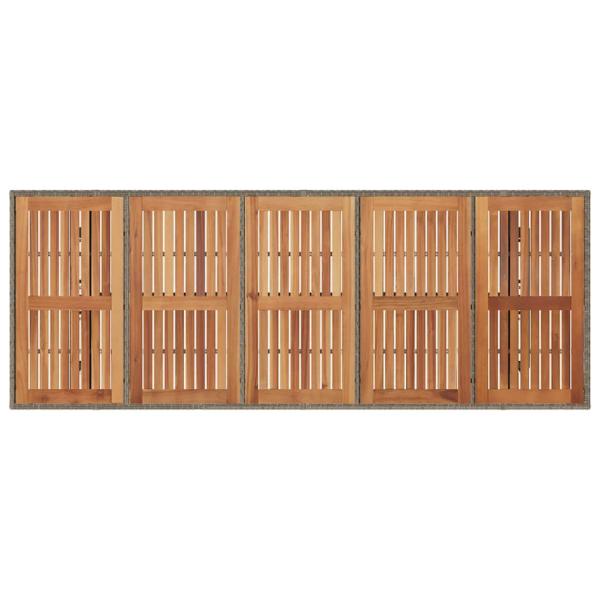 Garten Essgruppe 9 pcs Grau Poly-Rattan