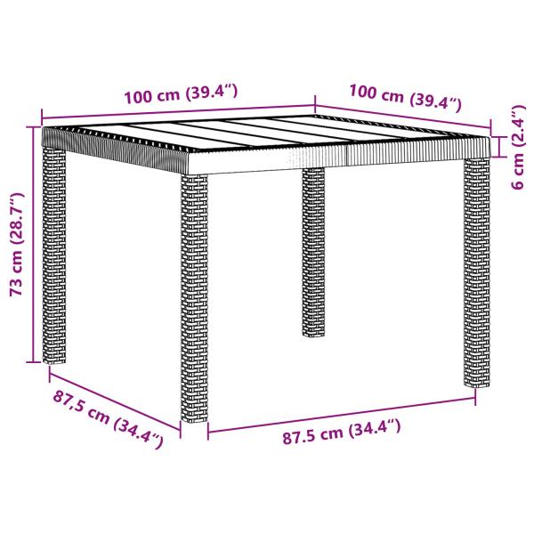 Garten-Dining-Set 3-teilig Braun Kunststoff-Rattan Robust