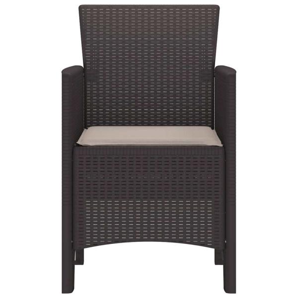 Gartensessel mit Kissen 4 Stück Braun Poly Rattan