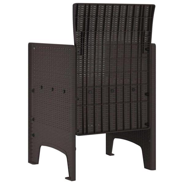 Gartensessel mit Kissen 4 Stück Braun Poly Rattan