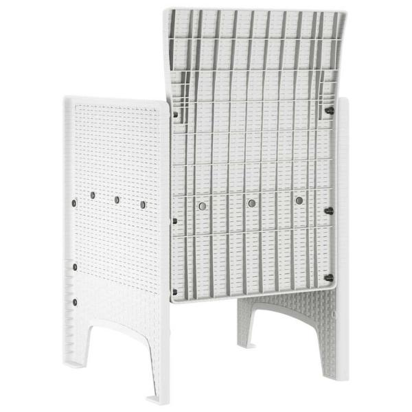 Gartenstuhl Set aus 4 Weiß Poly-Rattan Standard Stapelbar