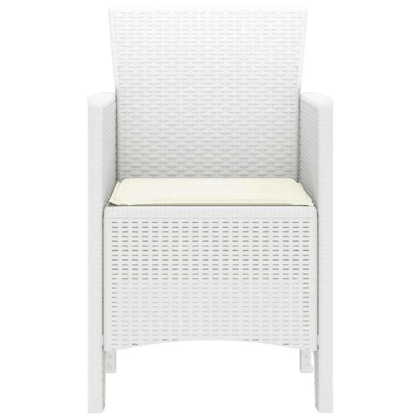 Gartenstuhl Set aus 4 Weiß Poly-Rattan Standard Stapelbar