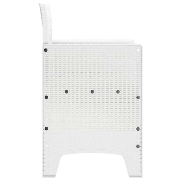Gartenstuhl Set aus 4 Weiß Poly-Rattan Standard Stapelbar
