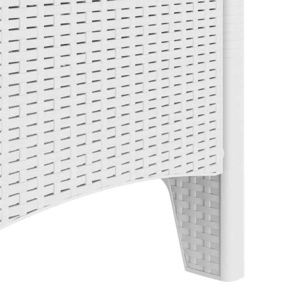 Gartenstuhl Set aus 4 Weiß Poly-Rattan Standard Stapelbar