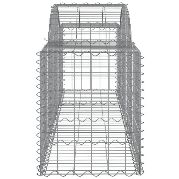 Gabionen mit Hochbogen 11 Stk. 200x50x60/80 cm Verzinktes Eisen