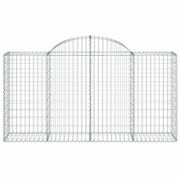 Gabionen mit Hochbogen 2 Stk. 200x50x100/120cm Verzinktes Eisen