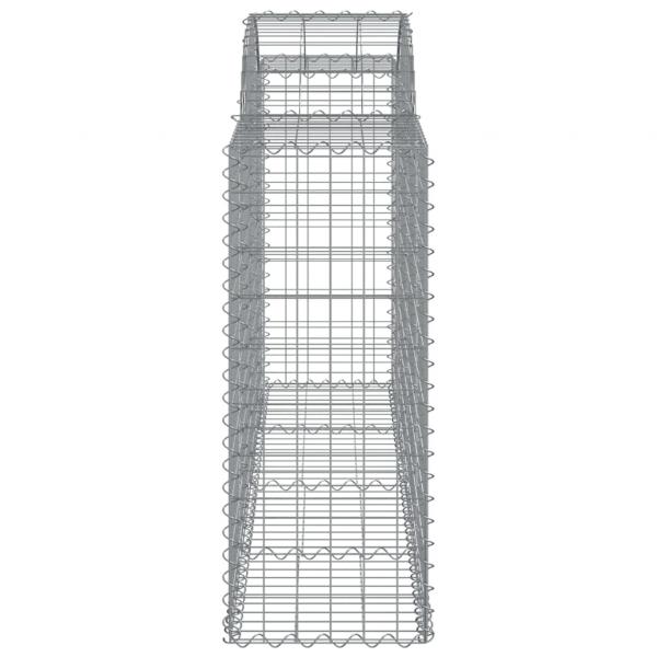 Gabionen mit Hochbogen 2 Stk. 200x50x100/120cm Verzinktes Eisen