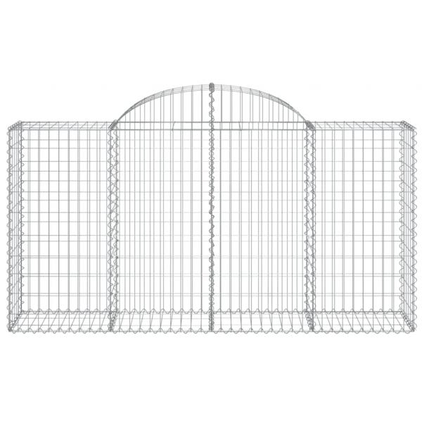 Gabionen mit Hochbogen 6 Stk. 200x50x100/120cm Verzinktes Eisen
