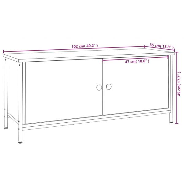 TV-Schrank mit Türen Sonoma-Eiche 102x35x45 cm Holzwerkstoff