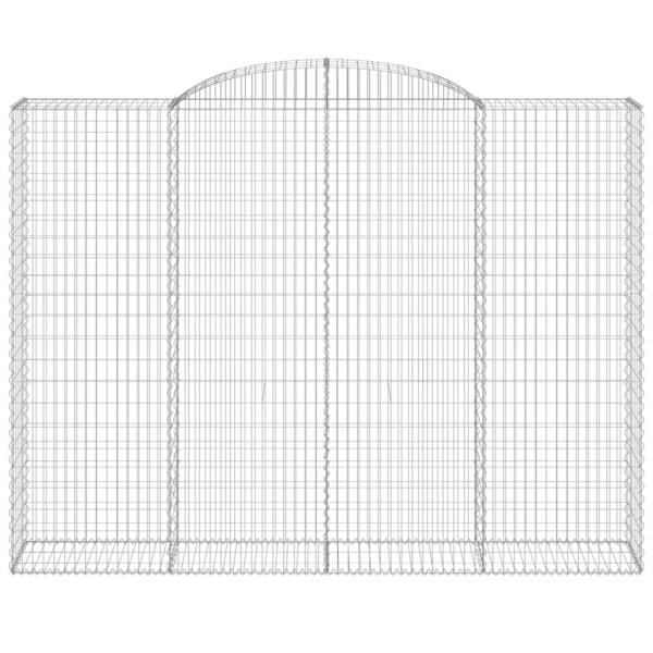 Gabionen mit Hochbogen 3 Stk. 300x50x220/240cm Verzinktes Eisen