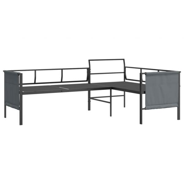 2-tlg. Garten-Lounge-Set Anthrazit Stahl