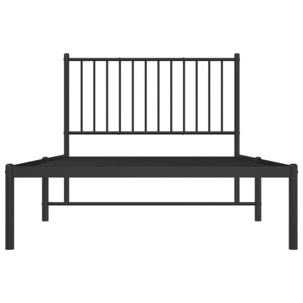 Bettgestell mit Kopfteil Metall Schwarz 100x190 cm