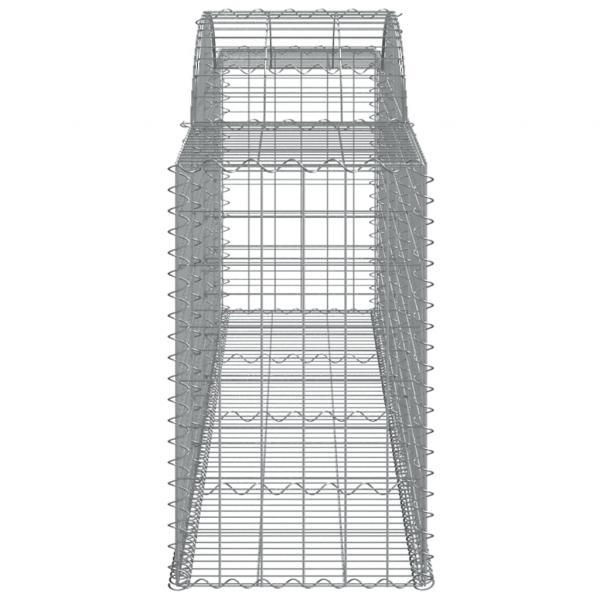 Gabionen mit Hochbogen 13 Stk. 300x50x80/100cm Verzinktes Eisen