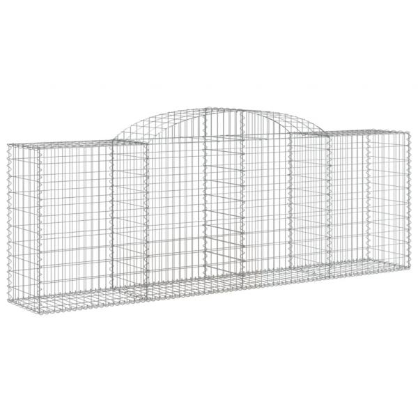 Gabionen mit Hochbogen 3 Stk. 300x50x100/120cm Verzinktes Eisen