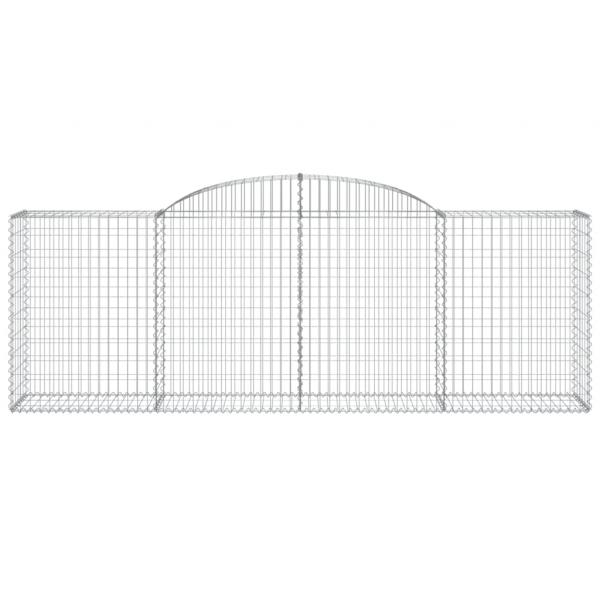 Gabionen mit Hochbogen 3 Stk. 300x50x100/120cm Verzinktes Eisen