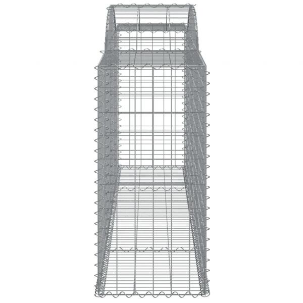 Gabionen mit Hochbogen 3 Stk. 300x50x100/120cm Verzinktes Eisen