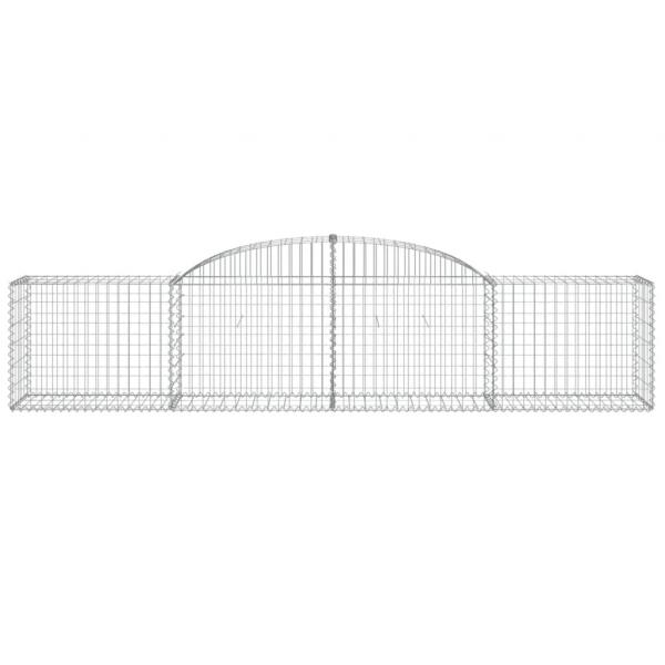 Gabionen mit Hochbogen 3 Stk. 300x50x60/80 cm Verzinktes Eisen